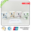 Multicolor Taza Parcerlain Blanca Alta con Decal